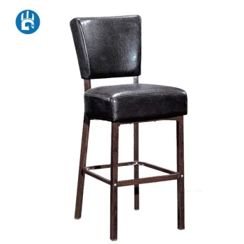 Vintage Black PU Leather Side Stool Chairs for Bar and Party