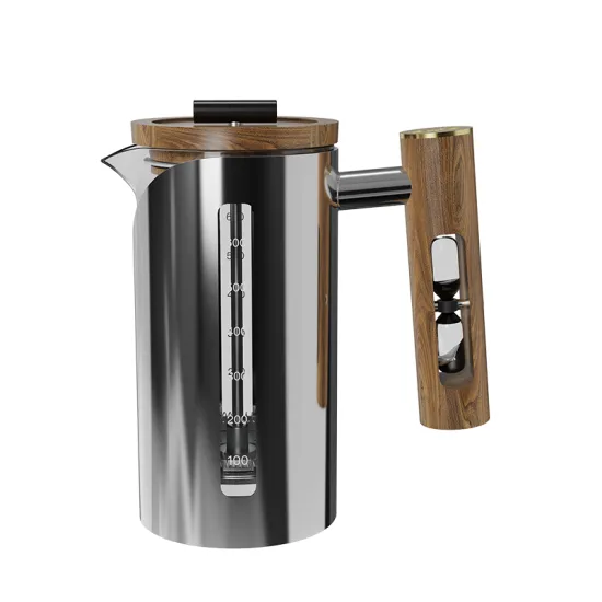 DHPO Wholesale Gold Glass French Press Coffee Maker with 4 Minute Hourglass Timer and 304 Stainless Steel Handle