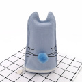 Three-dimensional cat style pompon cute canvas pencil case