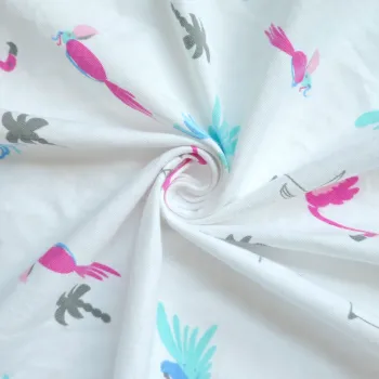 Moisture-Absorbent Wicking 100% Supima Cotton Printed Flamingo Fabric for Baby Clothes