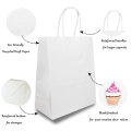 White Paper Bags White Bulk Kraft Paper Bag with Handles Manufactory