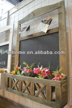 Antique hanging wooden blackboard(kids blackboard) with flower rack