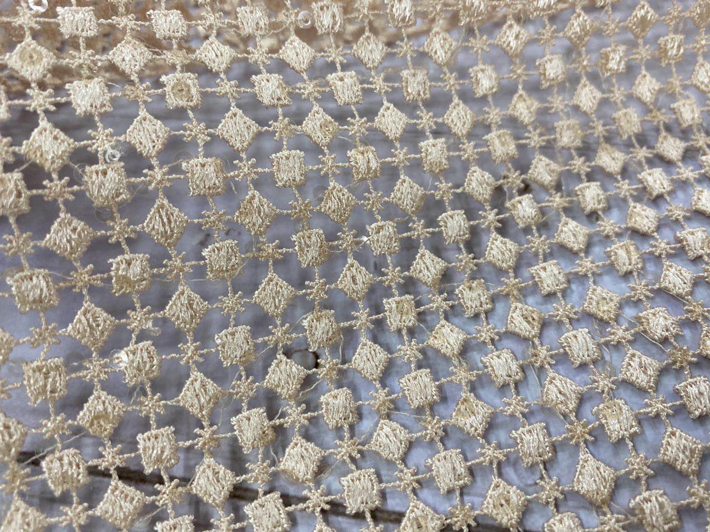 Rhombus Chemical Lace Embroidery Fabric