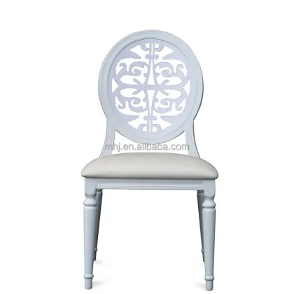 White PU Leather French Louis Style Modern Upholstery Hotel Dining Room Event Chair