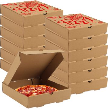 Kraft Corrugated 7 Inch Pizza Boxes - Take Out Containers for Pizza, Cake, Cookies & Food