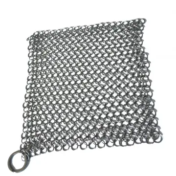 6*8 inch chainmail scrubber Stainless Steel Cast Iron Cleaner