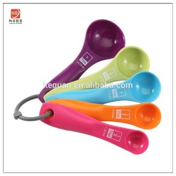 KG-0008 popular high quality colorful plastic 5pc measuring spoon set