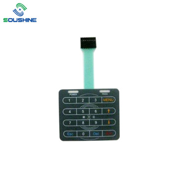 2.54mm pitch connection membrane keypad with connector