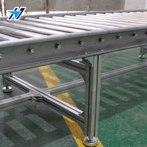 Long unpowered roller conveyor line