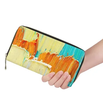 Custom Patterns UV Printing PU Leather Long Wallet Mobile Pouch - No Minimum Order Quantity