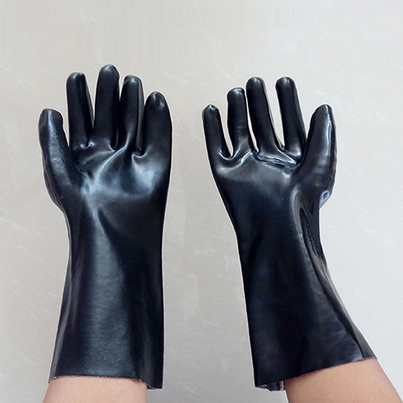 Czarna rękawica Interlock lub Jersey o gładkim wykończeniu 45 cm