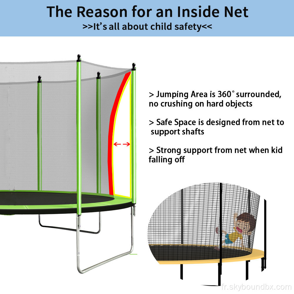 Trampoline extérieure de 10 pieds avec descente