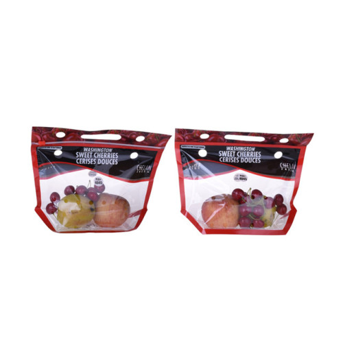 Plastic fruit bag with handle & zipper