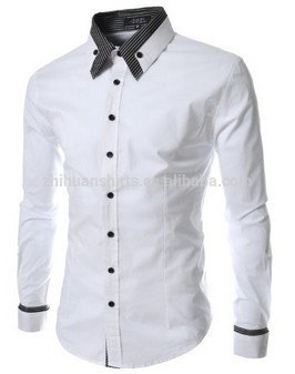 Men's Contrast Stripe Collar Casual Shirts