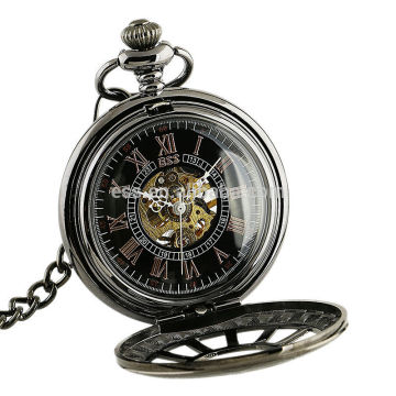 WP116-ESS Men Antique Skeleton Mechanical Pocket Watch Mens Chain Watch