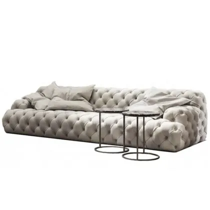 Customized Post Modern Italian Leather Edward Sofa Set