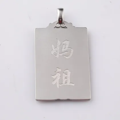 925 Sterling Silver Goddess Matsu Buddha Pendant for Buddhist Culture Inheritance