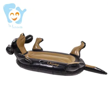 Adult and Children Inflatable Black Dog Pool Float for Summer Swimming Pool Water Toys