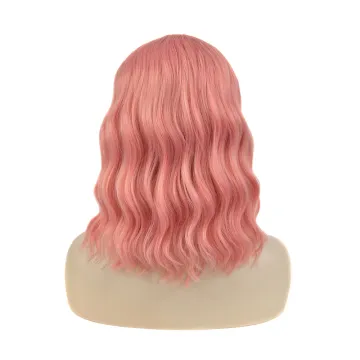 Wholesale price natural color unique Water ripple curly short  lace bob head wigs