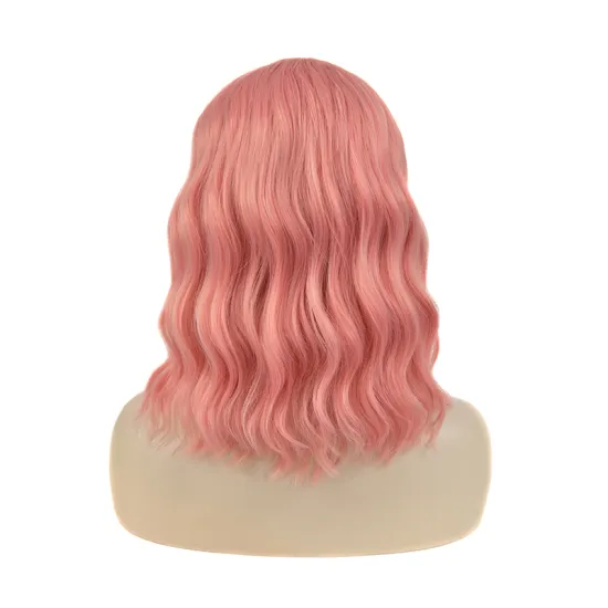 Wholesale price natural color unique Water ripple curly short  lace bob head wigs
