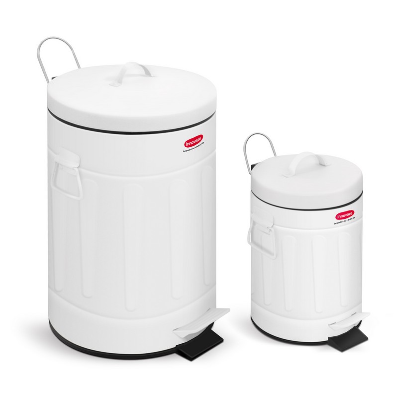 white coating pedal bin