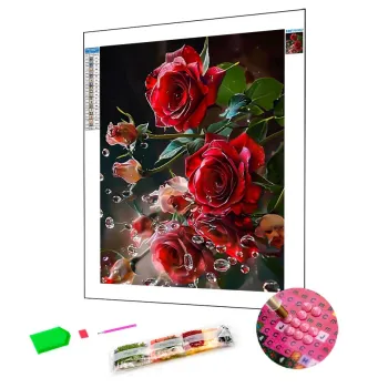 Red Rose 5D DIY Diamond Painting Kit for Adults