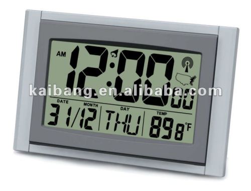 radio controlled clock with alarm/calendar display
