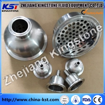 Manufactory Sanitary Stainless Steel tri clamp spherical reducer with filter plate 3A approved