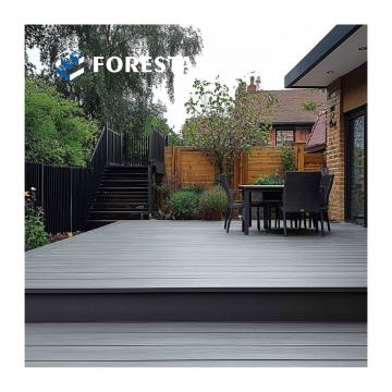 High-Quality Deep Grey WPC Decking for Swimming Pools and Gardens by Chinese Manufacturer