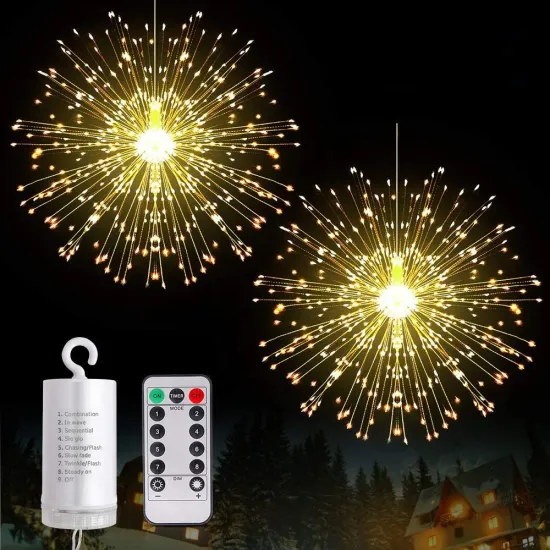 Remote Control Waterproof Firework LED Strip Lights for Outdoor Christmas Decor