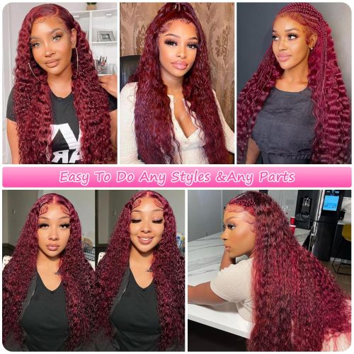 99j Burgundy 13x4 Lace Front Wigs Human Hair