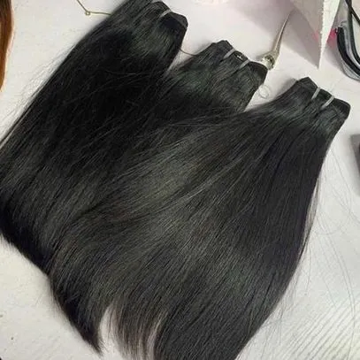 Best Quality Super Double Drawn Bone Straight Black Raw Vietnamese Human Hair Extensions 26"" Available