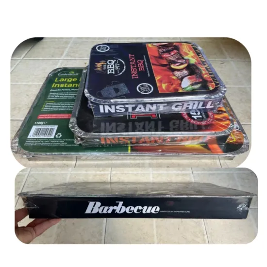 Disposable One-Time Use Outdoor Camping BBQ Grill: Pocket Aluminum Foil Instant Grill