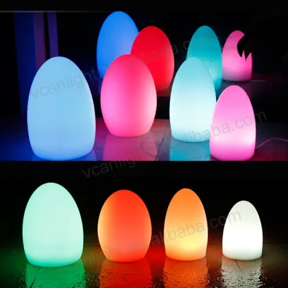 Colorful Desk Lamp: Remote Control Touch Egg Shape LED Night Light