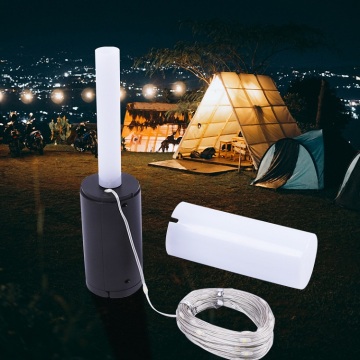 Portable Rechargeable Camping Light with Hanging Hook for Outdoor Illumination