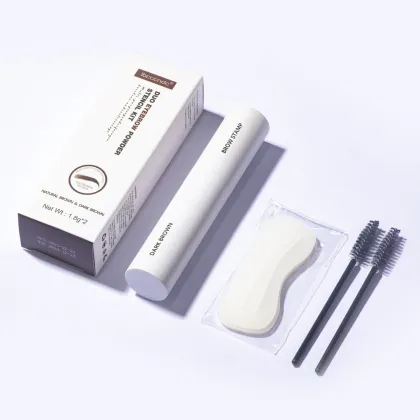Custom Double-Ended Eyebrow Powder Stick with Stamp Stencil Kit