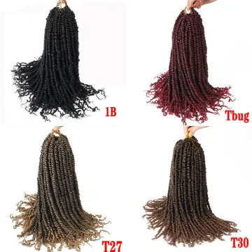 Pretwisted Passion Twist Crochet Braids Pre looped Senegalese Spring Twist Ombre Braids Synthetic Crochet Hair