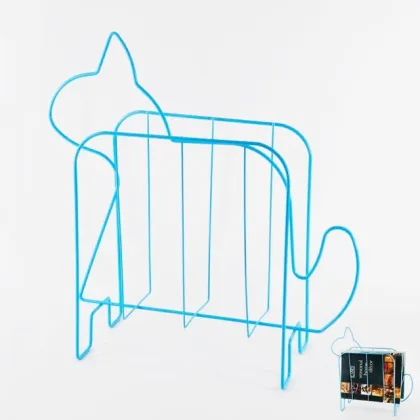 Design Blue Metal Wire Elephant Shape Magzine Rack