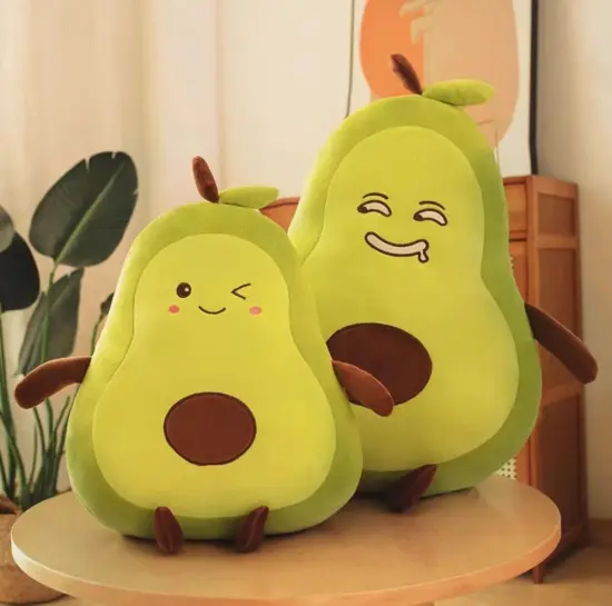 Realistic avocado plush stuffed throw pillow Soft pillow