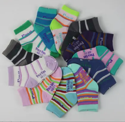 POLO Tube Socks Kids Strip Socks Children Tube Cotton Socks