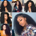 Afro Kinky Hair Wigs Human Hair Lace Front Βραζιλιάνικη Παρθένος Πωλητής Μαλλιών Πολύ Πλήρης Μογγολική Afro Kinky Curly Wig για Μαύρες Γυναίκες