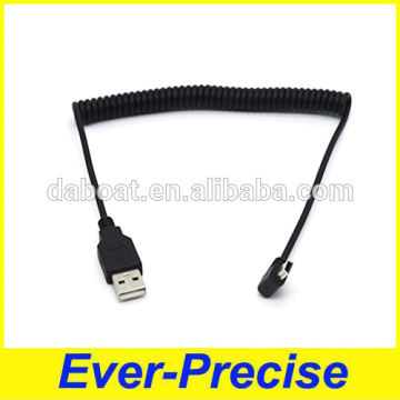 USB 2.0 Un angolo retto da maschio a mini USB 5pin 90 gradi Un cavo a spirale a spirale maschio (5ft)