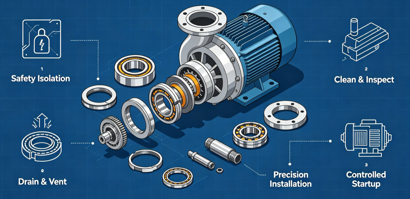 Centrifugal Pump Mechanical Seal Step-by-step infographic