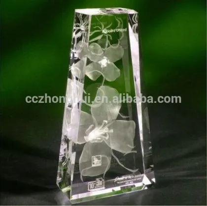 Different crystal shapes cube with flower