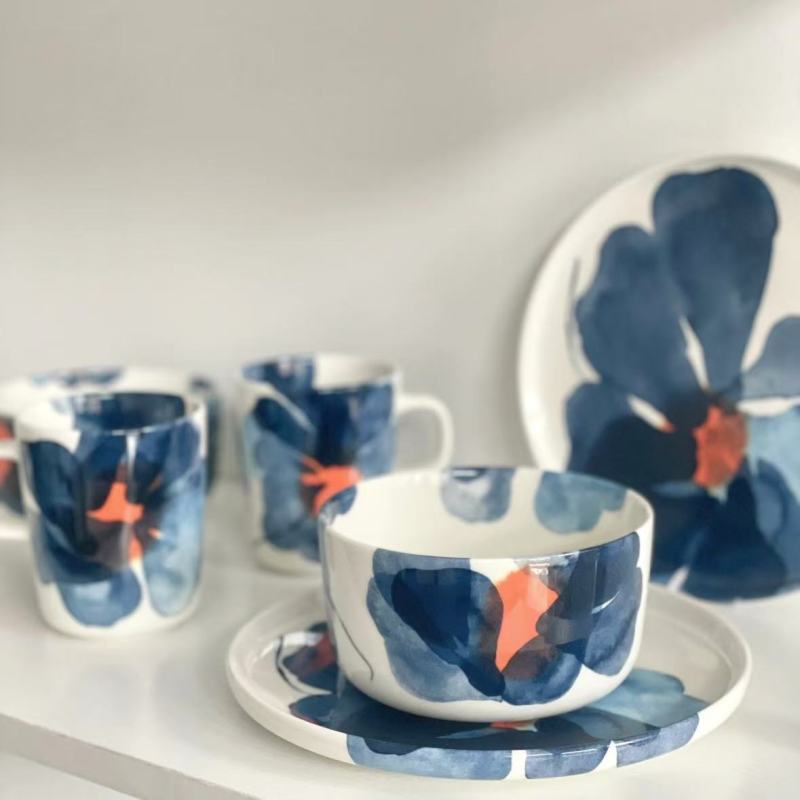 Nordic Ink Wash Art Themed Dinnerware