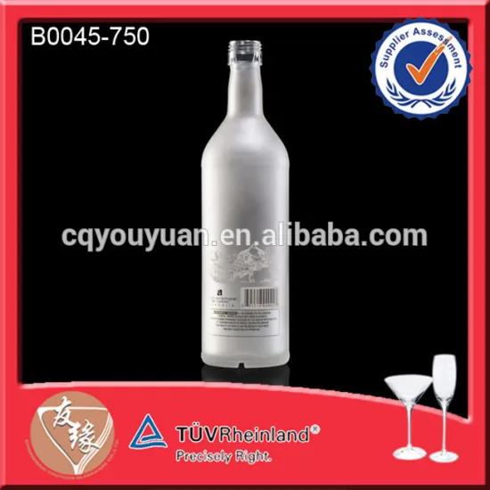 Round Clear Decorative Blown Glass Wine Bottles Wine Bottles 750 ML White