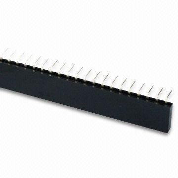 Female Header with Black Polyester Insulator, Available in 2.54mm Pitch