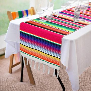 Mexikanische Serape -Tischläufer 14 x 84 Zoll Baumwollfressen für Partys und Hochzeiten