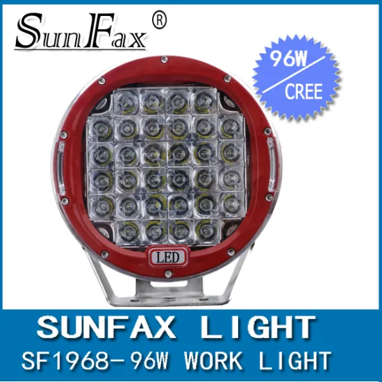 New arrival hot sale Black/ Red automobile 4x4 accessories 4wd offroad C ree 96w round led working light led driving