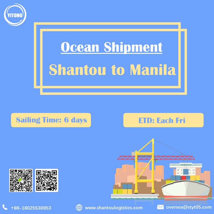 Shantou to Manila blue